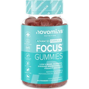 novomins 노보민스 Focus Gummies 에너지 종합비타민 비건 60개 구미 젤리