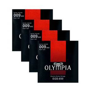 OLYMPIA 일렉트로닉 기타 스트링 6개입 x 4p, EGS-850, 혼합색상, 24개