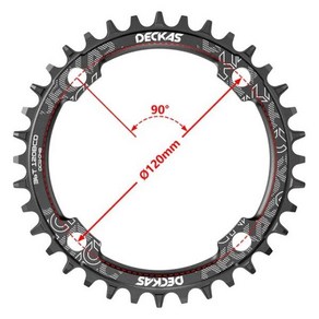 Deckas 원형 체인링 직경 120mm 36T 38T 40T 42T 44T SRAM 크랭크셋 X5 X7 X9 120BCD 1 개