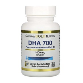 CGN 캘리포니아골드뉴트리션 DHA700 피쉬오일 1000mg 30정 도코 사 헥사 엔 산, 1개