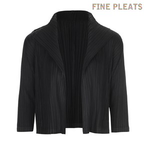 [FINE PLEATS] 피네 플리츠 7부 숏 가디건 블랙