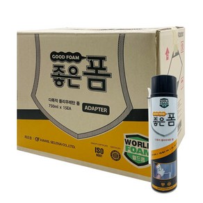 함일셀레나 우레탄폼 국산 좋은폼 노즐타입 750ml 1BOX (일회용), 15개