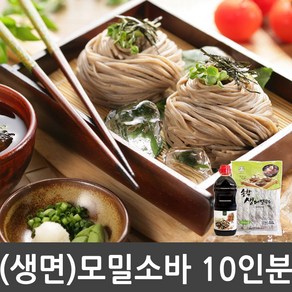 생모밀소바 10인분세트 ( 생메밀국수1.5kg + 모밀소스650g ) 전문점맛, 1.5kg, 1세트