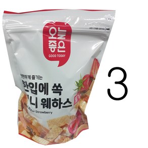 오늘좋은 한입에 쏙 미니웨하스 딸기맛, 190g, 3개