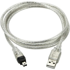 Chenyang CY USB Male to Fiewie IEEE 1394 4Pin Male iLink 어댑터 코드 케이블 DCR-TRV75E DV 1m USB Fiewie 케이블: 컴