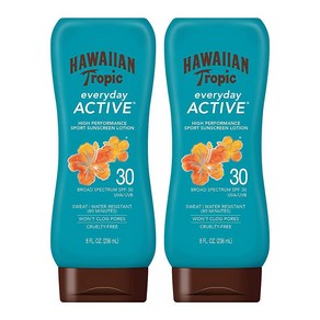 Hawaiian Topic 에브리데이 액티브 선스크린 로션 SPF 30 8 oz 트윈 팩, 하와이안트로픽 Hawaiian Topic 에브리데이, 2개, 236ml