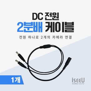 iseeU DC 전원 2분배 4분배 8분배 케이블 CCTV 어댑터 전원분배기 멀티잭, 1. 2분배 케이블, 1. 1개, 1개