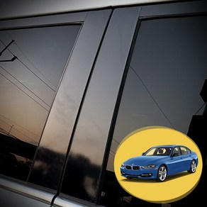 ERK BMW 3시리즈 세단 F30 필러 포스트 포인트 컬러 데칼 스티커 윈도우 기둥 몰딩 차량용 튜닝 필름, 유광 블랙(BC필러)