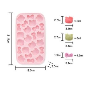 굿즈컴바인 스토어 실리콘 레드키티 아이스큐브 얼음 틀, 키티 얼음틀, 1개