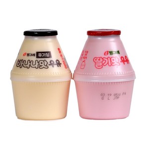 빙그레 바나나우유 무가당 + 딸기우유 반반혼합, 12개, 240ml