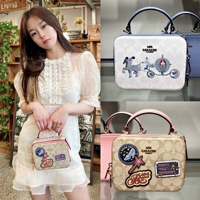 코치 X 디즈니 콜라보 박스 크로스 시그니처 C1434 COACH X DISNEY Box Crossbody Signature