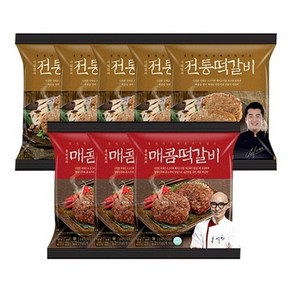 천하일미 홍석천 이원일 떡갈비 전통 5팩+매콤 3팩 (총16장), 단품, 1개