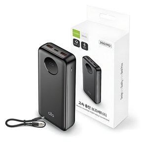 알로코리아 고속충전 보조배터리 C타입 20000mAh, allo2007PD, 블랙