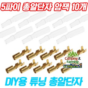 DIY용 터미널 5파이 총알단자 암잭(Female), 1세트