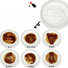 고양이 종지 그릇 일제 소스볼 일식 찬기 이자카야, 고양이스타일5, 1개