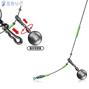 용왕낚시 원형 유동추 채비교체없는 초간단 외통추 외통채비 납추 동글이추, 1개, 5개입