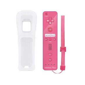 닌텐도 Wii Wii U 조이스틱 무선 Nunchuck 원격 게임 패드 비디오 게임 컨트롤러 옵션 모션 플러스 2 in 1, Pink emote, 1개