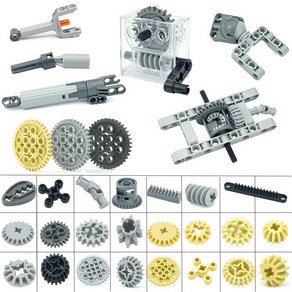 MOC 브릭 테크니컬 기어 부품 웜 랙 클래식 액세서리 교육용 기차 자동차 크레인 모델 DIY 빌딩 블록 장난감, [08] 32239-2개, 1개