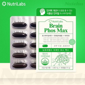 nutilabs 뉴트리랩스 포스파티딜세린 은행잎 브레인포스맥스 60캡슐, 30정, 2개