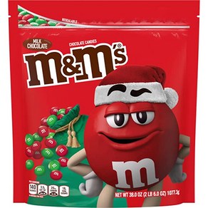 M&M'S Holiday Milk Chocolate Chistmas Candy Paty Size 38 oz Resealable Bag, 1개