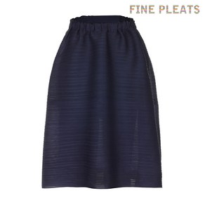 [FINE PLEATS] 피네 플리츠 배색 캉캉 스커트 네이비_딥네이비