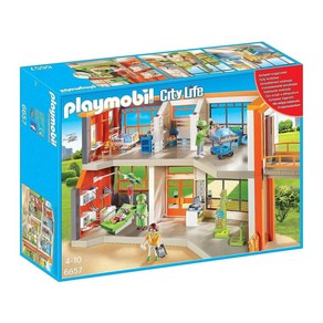 Playmobil 플레이모빌 6657 시티 라이프 가구로 꾸며진 어린이 병원 관세포함, 1개