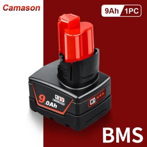 밀워키 공구용 리튬 이온 배터리 무선 드릴 리튬 이온 배터리 12V M12 12V M12B6 XC 60Ah 48112402 12V 6Ah 9Ah, [01] 1 PC battey, 1개
