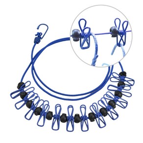 스트레치 빨랫줄 12클립 엘라스틱 빨랫줄 여행 세탁선