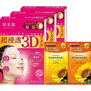 일본직발송 6. 피부 미정 초침투 3D 마스크 에이징 케어 보습 4장×3 세트 덤 첨부 B0BY7X23K3, One Size, 3개