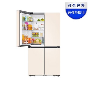 삼성전자 비스포크 4도어 RF90DG90124E 매트 크리미 베이지 냉장고 905L 대용량 공식인증점