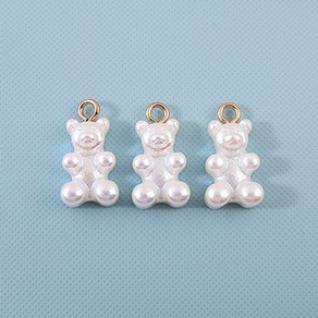 비즈아이 [6550-10]아크릴펜던트 진주펄하리보 10x16mm 1개