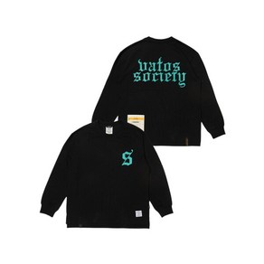 STIGMA OLD LETTER OVERSIZED LONG SLEEVES T-SHIRTS BLACK