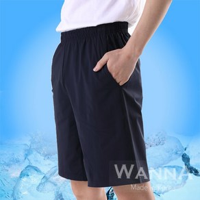 [워나샵] M~4XL 아이스 반바지 쿨링바지 수영반바지 남여공용 빅사이즈, 네이비