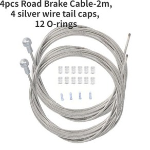 자전거 브레이크 케이블 세트 스테인레스 스틸 시프트 와이어 MTB 도로 내부 엔드 캡 포함 2m 길이 4, 1개