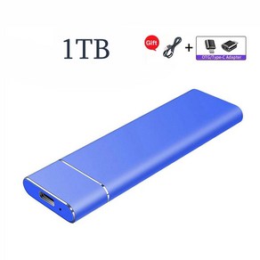 휴대용 외장 SSD 하드디스크 외장하드 솔리드 스테이트 드라이브 고속 하드 M.2 USB 3.1 인터페이스 대용량 저장 디스크 500GB 1TB 2TB 4TB, 없음, 8) Blue 1TB