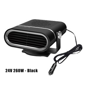 차량용히터 4IN 1 자동차 히터 12V/24V 150W/260W 전기 냉각 난방 팬 휴대용 건조기 앞 유리 김 서림, 03 24V 260W Black, 1개