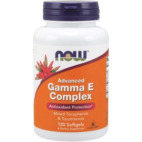 NOW Advanced Gamma E Complex 나우푸드 토코페롤 + 토코트리에놀 120연질캡슐, 120정, 1개