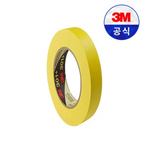 3M 퍼포먼스 마스킹 테이프 301+ 노랑 12mmX55m 1개입 종이 크라프트 도장 도색 페인트 보양, 1개