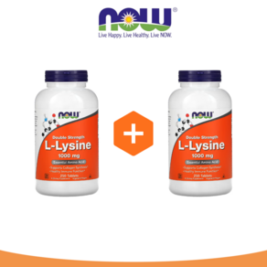 1+1 나우푸드 라이신 1000 mg 250정 L Lysine 엘 리신 필수 아미노산, 2개