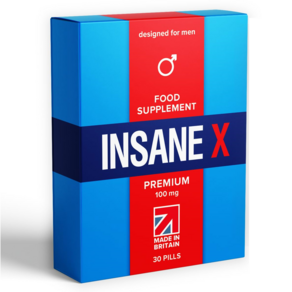 PSEntepises <영국> INSANE X 100mg 울트라 블루 남성 빠르게 작용하는 남성 강화 파워 더 단단하고 더 강하고 더 오래 강력한 허브 보충제, 1개, 30정