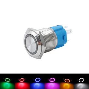 LED 크롬 스위치 DC12V 24V 16mm DIY RGB 자동차 전원 메탈 인테리어, NG32A. 푸쉬 락 RGB 16mm, 1개