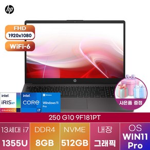 hp 250 G10 9F181PT WIN11 대학생 영상편집 노트북, WIN11 Po, 8GB, 512GB