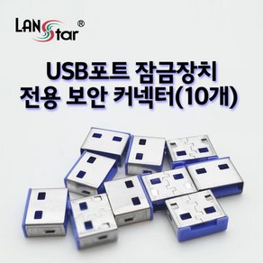 [LANSta] 랜스타 USB포트 잠금장치 전용 보안 커넥터 [블루/10개] [LS-USBLOCK-B], 상세내용표시