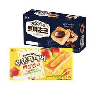 해태 후렌치파이 애플망고 + 후렌치파이 쁘띠초코, 1세트, 358g