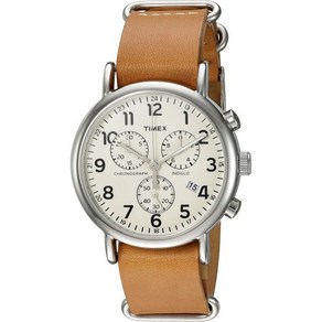 Timex 위켄더 크로노그래프 40mm 손목시계 탄크림. 고급 데일리