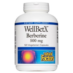 (캐나다 직송) Natural Factors WellBetX Berberine 웰벳X 베르베린 500 mg