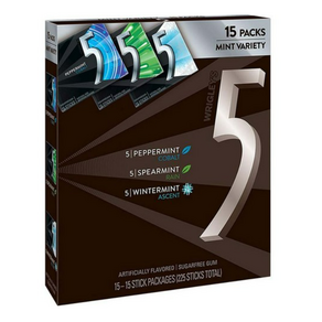 5Gum 5껌 무설탕 미국껌 3가지민트 15개입1팩