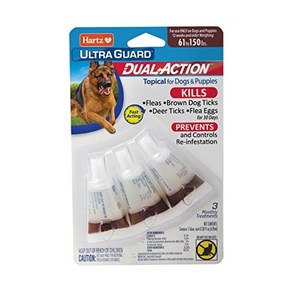 Hartz UltraGuard Dual Action Topical Flea & Tick T Hartz UltraGuard 이중 작용 개와 강아지를 위한 국소 벼룩 및 진드기 치료