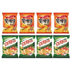 크라운 꽃게랑 70g x 4p + 야채타임 70g x 4p, 1세트