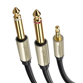 유그린 3.5mm to 2 5.5 6.5 오디오 케이블 AV126, 2m, 1개